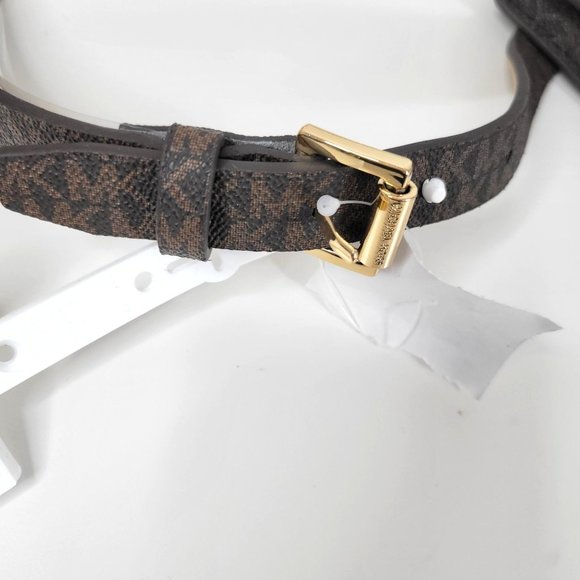 New - MICHAEL KORS Belt Bag with Pull Chain Chocolate Size M - Picture 10 of 16